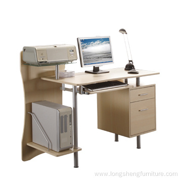 Modern Metal Frame Wooden Desktop Computer Table Design